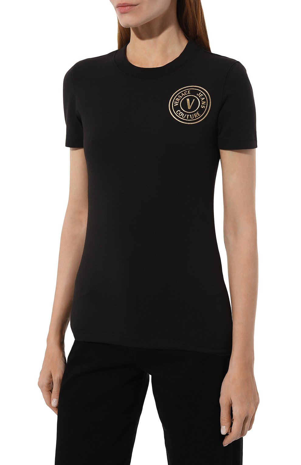 Хлопковая футболка VERSACE JEANS COUTURE, ар т. 75HAHT06/CJ03T, фото 3