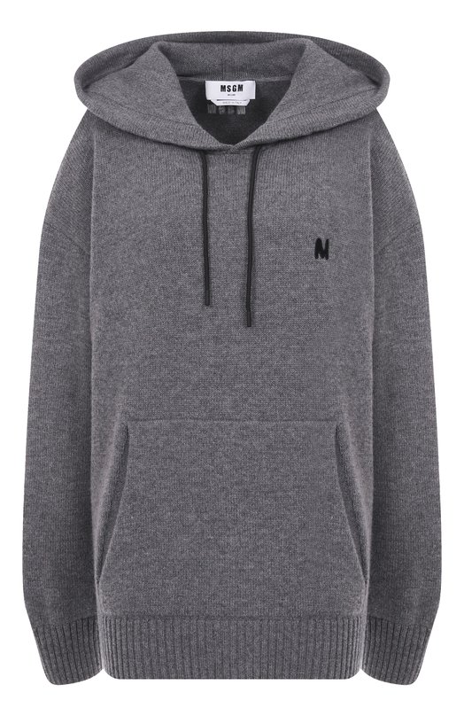 Худи из шерсти и кашемира MSGM 3940MM205/257596 Серый 3940MM205/257596