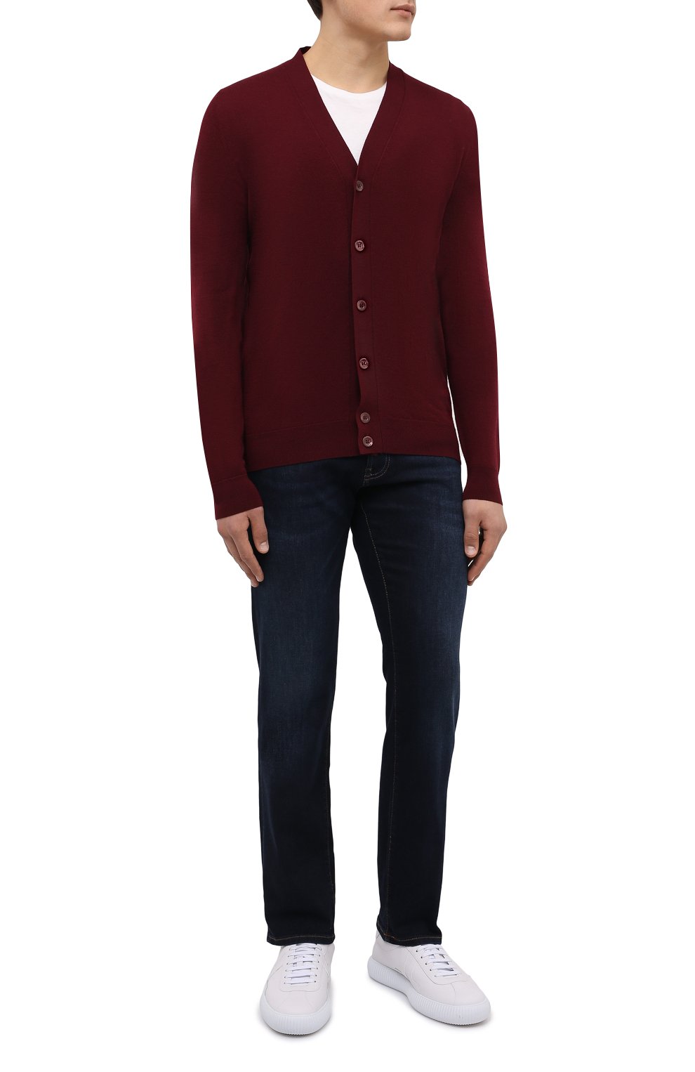 Шерстяной кардиган IL BORGO CASHMERE бордового цвета по цене 72050 руб., арт. 54-1210G0, фото 2 Шерстяной кардиган IL BORGO CASHMERE, арт. 54-1210G0, фото 2