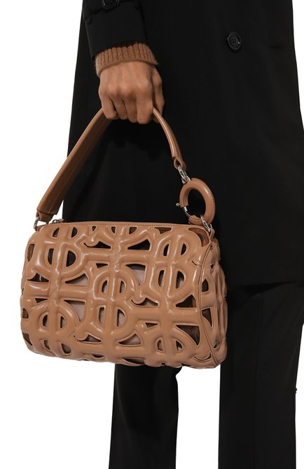 Женская сумка rhombi small  BURBERRY светло-коричневого цвета, арт. 48053368 | Фото 2 (Материал: Натуральная кожа; Материал сплава: Проставлено; Драгоценные камни: Проставлено; Размер: small)