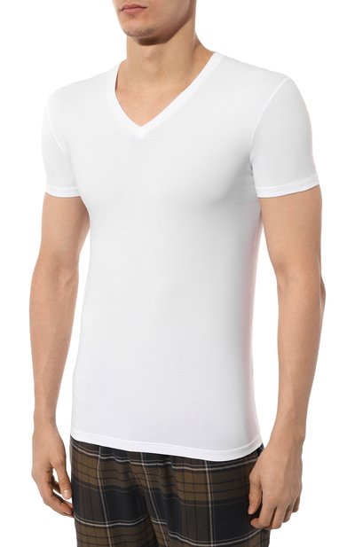 Хлопковая футболка ZEGNA белого цвета по цене 11550 руб., арт. N2M800090, фото 3 Хлопковая футболка ZEGNA, арт. N2M800090, фото 3