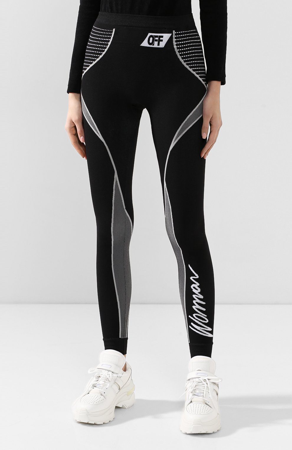 Легинсы OFF-WHITE черного цвета по цене 15550 руб., арт. 0WCD011E19D860671001, фото 3 Легинсы OFF-WHITE, арт. 0WCD011E19D860671001, фото 3