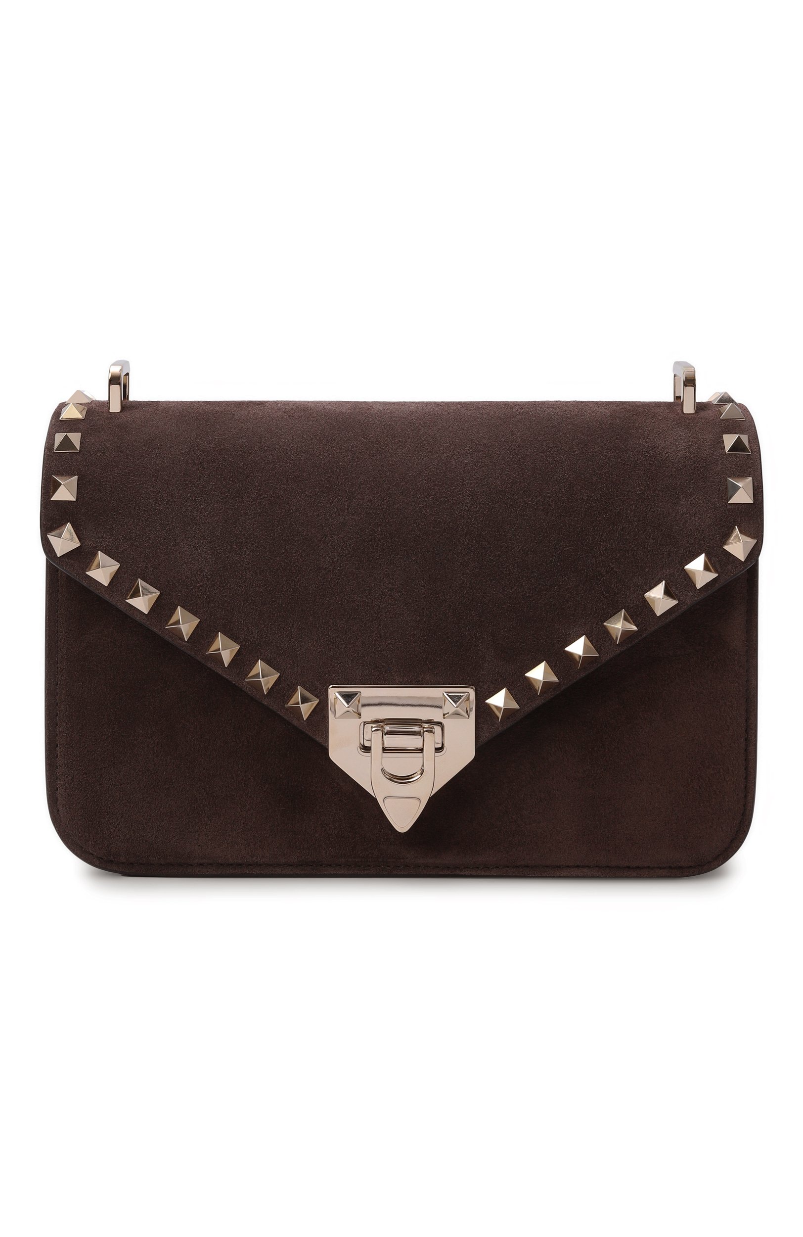 Сумка rockstud small VALENTINO темно-коричневого цвета по цене 193000 руб., арт. 9W2B0T76/KQQ, фото 1 Сумка rockstud small VALENTINO, арт. 9W2B0T76/KQQ, фото 1