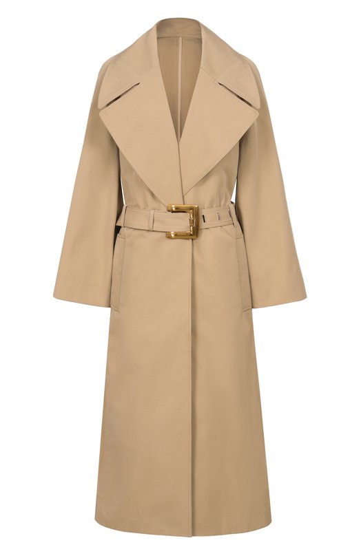 Хлопковый тренч Balmain GF1TL190/CG43 Бежевый GF1TL190/CG43