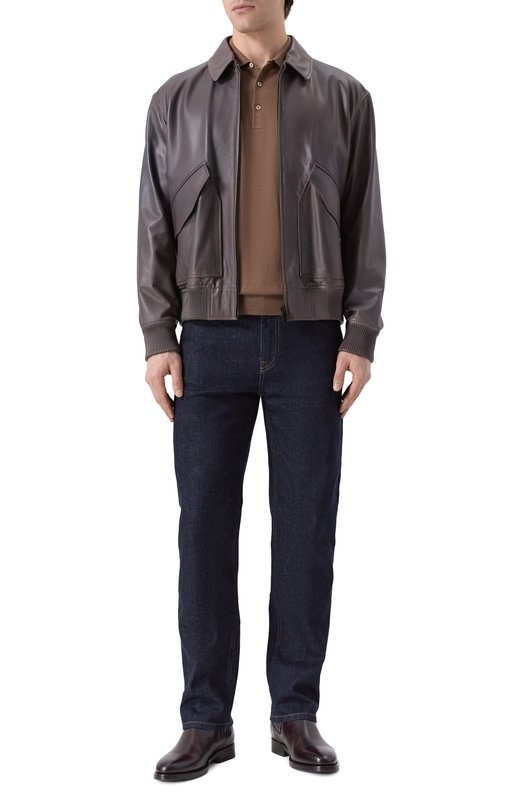 Кожаный бомбер MVST 54205/48-56 Коричневый  54205/48-56 Фото 2