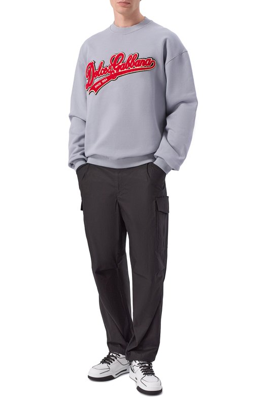 Хлопковый свитшот Dolce & Gabbana G9CAEZ/HU7VX Серый  G9CAEZ/HU7VX Фото 2