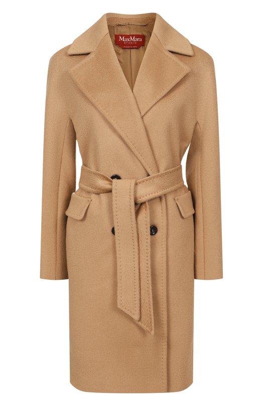 Пальто из шерсти и кашемира Max Mara Studio PANTE0N Бежевый PANTE0N