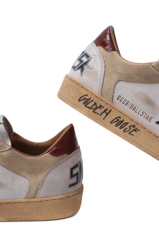 Кожаные кеды Ball Star Golden Goose Deluxe Brand GMF01034.F008127 Бежевый  GMF01034.F008127 Фото 6
