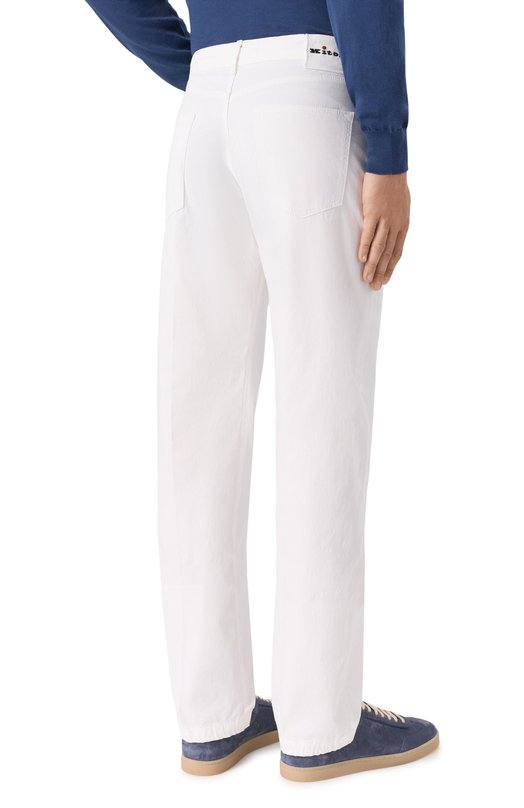 Хлопковые брюки Kiton UPNJS1K0600H02 Белый  UPNJS1K0600H02 Фото 4