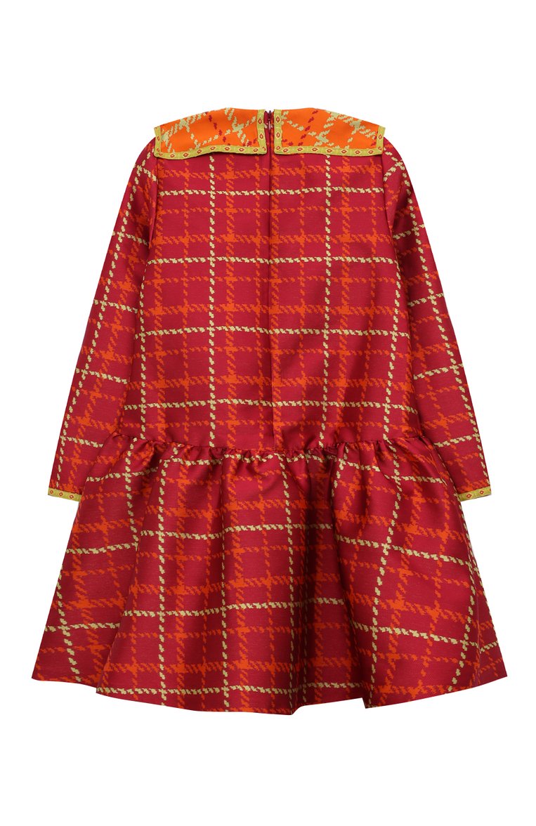 Детское платье EIRENE красного цвета, арт. FW232427/9/10A-14/15A | Фото 2 (Материал внешний: Синтетический материал; Материал подклада: Хлопок; Рукава: Длинные; Случай: Повседневный; Девочки Кросс-КТ: Платье-одежда)