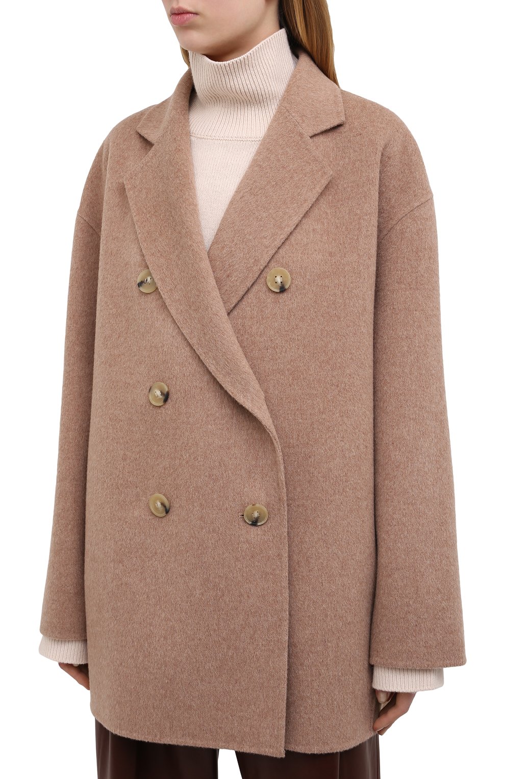 Шерстяное пальто ACNE STUDIOS бежевого цвета по цене 99500 руб., арт. A90280, фото 3 Шерстяное пальто ACNE STUDIOS, арт. A90280, фото 3