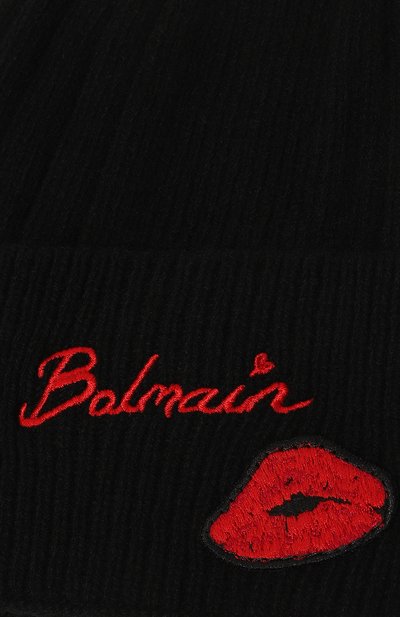 Кашемировая шапка BALMAIN черного цвета по цене 42150 руб., арт. DH0XC040/KH24, фото 3 Кашемировая шапка BALMAIN, арт. DH0XC040/KH24, фото 3