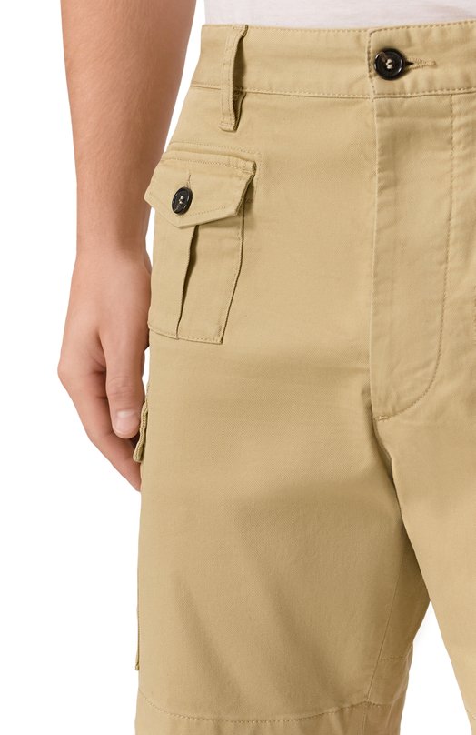 Хлопковые шорты Dsquared2 S74MU0780/S39021 Бежевый  S74MU0780/S39021 Фото 5