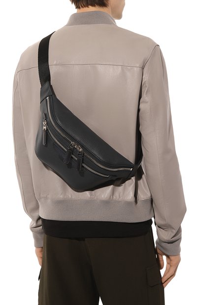 Кожаная поясная сумка SANTONI темно-синего цвета по цене 99100 руб., арт. UIBBA2365EN-A2IBU60, фото 2 Кожаная поясная сумка SANTONI, арт. UIBBA2365EN-A2IBU60, фото 2