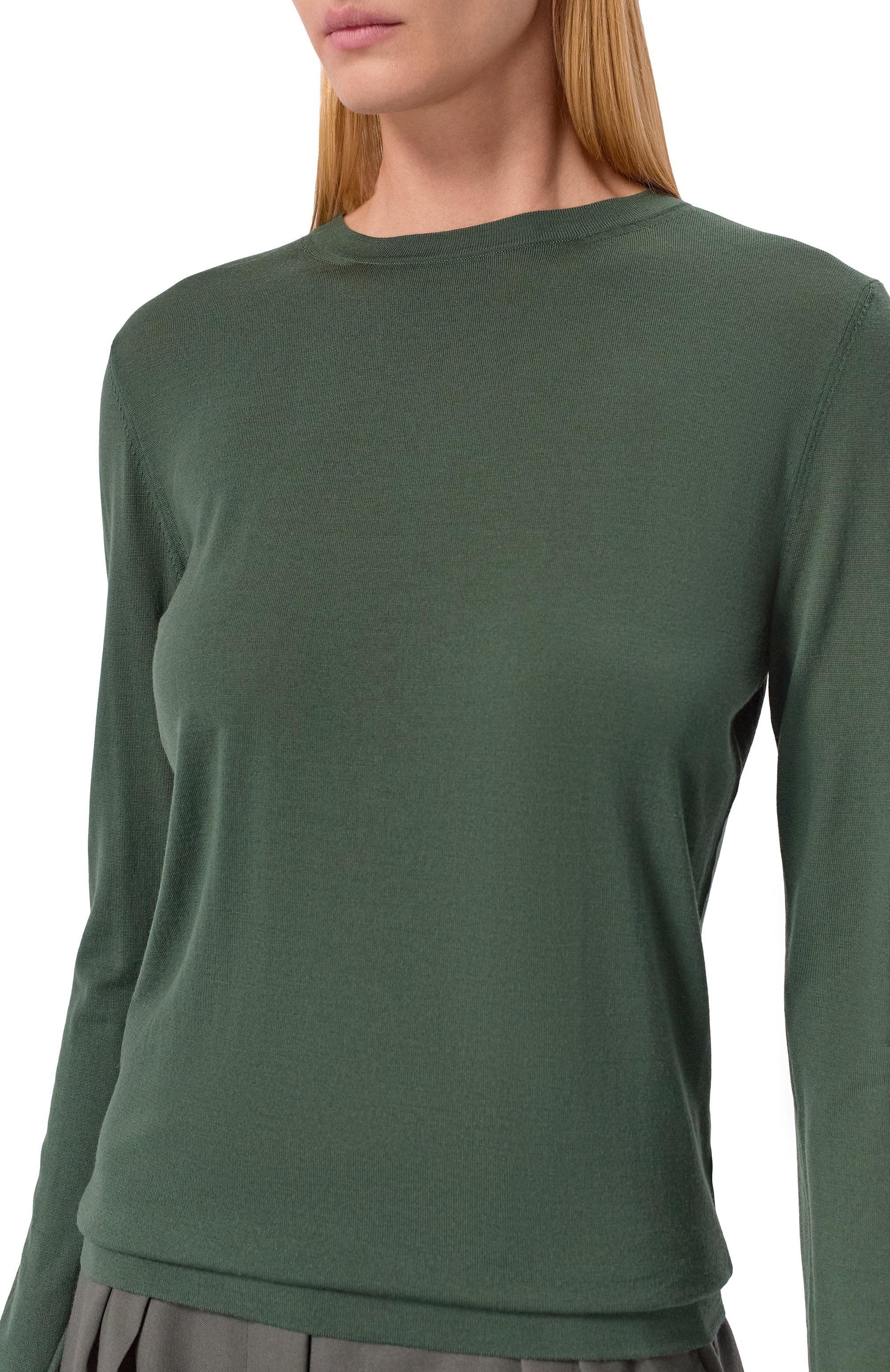 Шерстяной пуловер MVST темно-зеленого цвета по цене 137000 руб., арт. M0-M25.1MW.K402/34-48, фото 5 Шерстяной пуловер MVST, арт. M0-M25.1MW.K402/34-48, фото 5