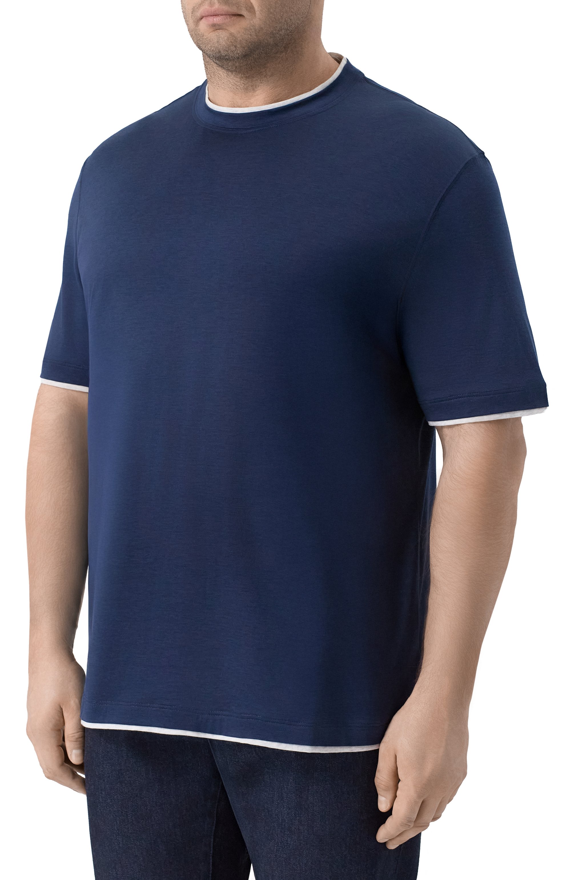 Футболка из шелка и хлопка BRUNELLO CUCINELLI, арт. MD8217427W, фото 3