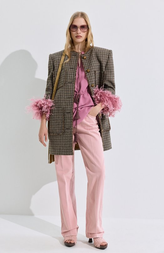 Шерстяное пальто Chloé CH26SMA14362 Коричневый  CH26SMA14362 Фото 6