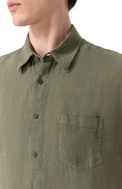 Льняная рубашка 120% LINO хаки цвета по цене 26250 руб., арт. 33ALIM1368/0115/000, фото 5 Льняная рубашка 120% LINO, арт. 33ALIM1368/0115/000, фото 5