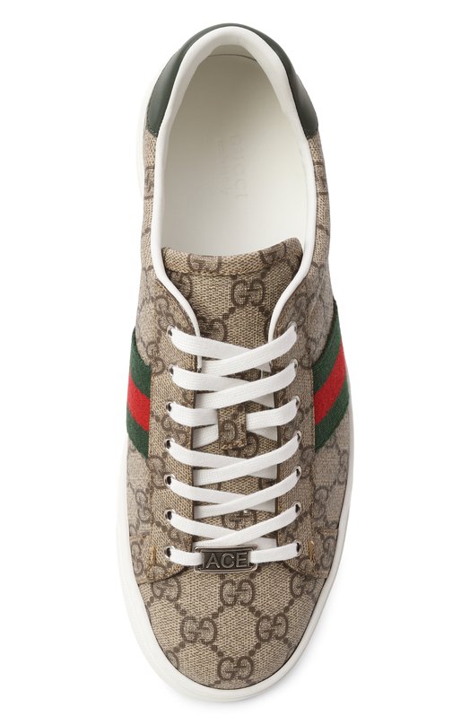 Текстильные кеды Ace Gucci 760774/FACMZ Бежевый  760774/FACMZ Фото 6