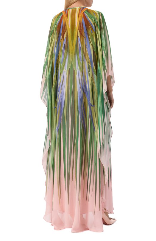 Платье из вискозы и шелка Elie Saab D0748PP25/VI005 Разноцветный  D0748PP25/VI005 Фото 4