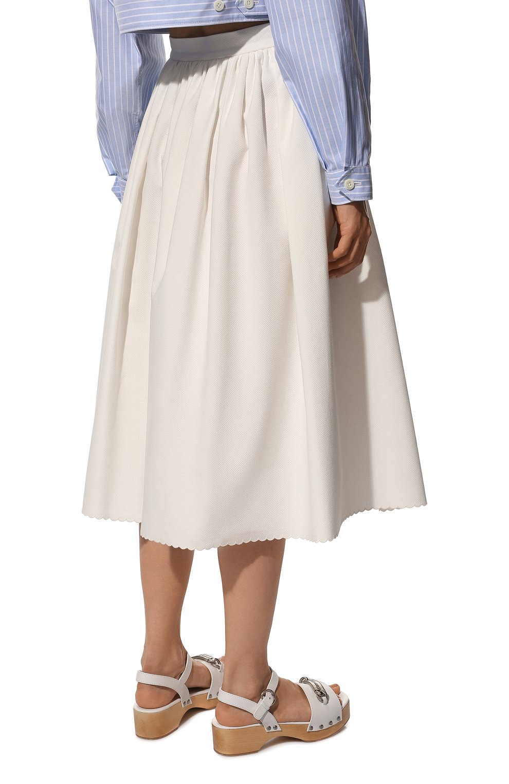 Хлопковая юбка MIU MIU, арт. MG1597-QZT-F0K74, фото 4