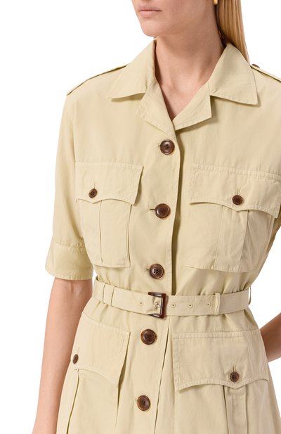 Хлопковое платье PRADA бежевого цвета по цене 369000 руб., арт. P3N62H/15B5, фото 4 Хлопковое платье PRADA, арт. P3N62H/15B5, фото 4