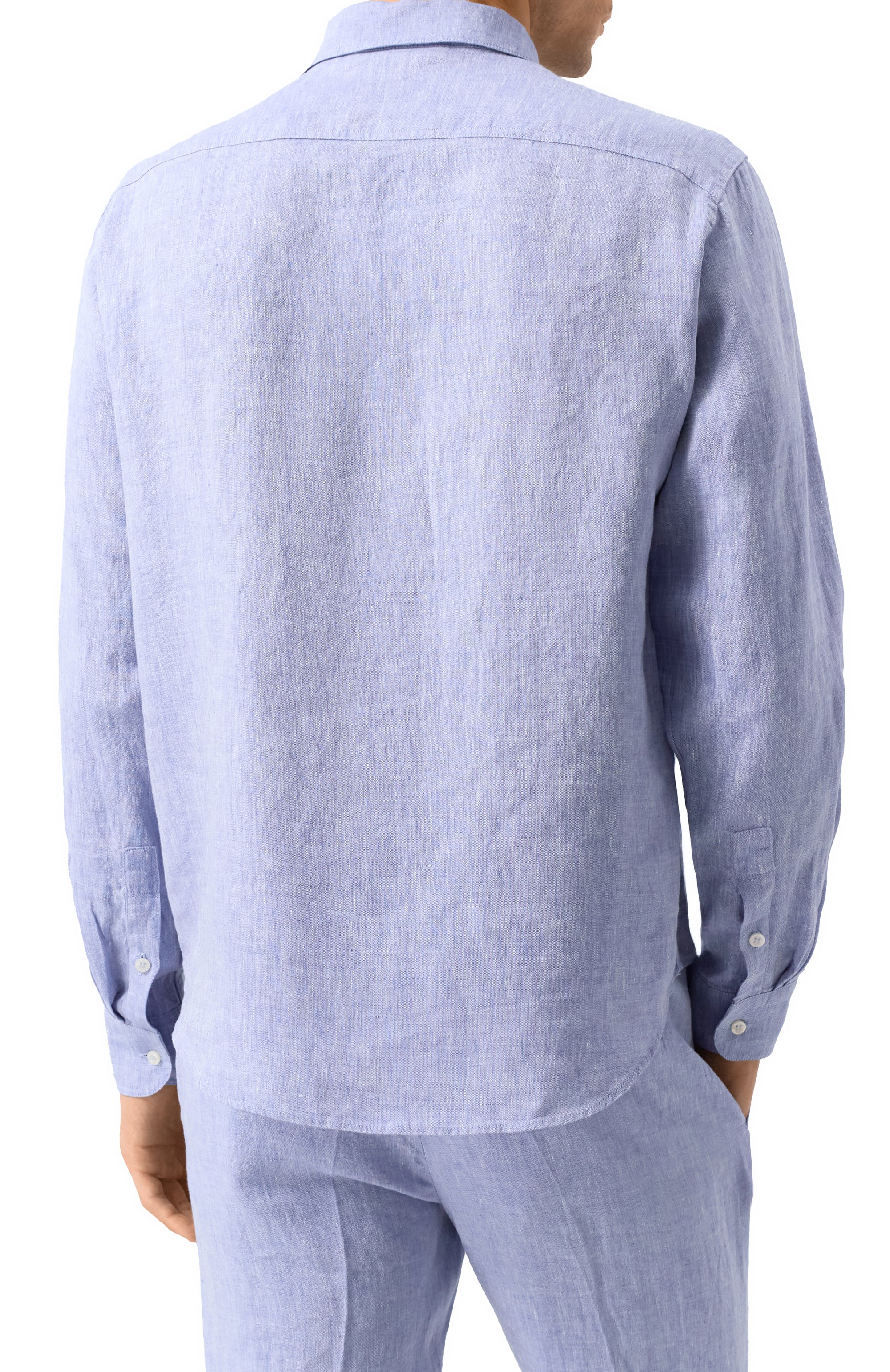 Льняная рубашка PAUL&SHARK голубого цвета по цене 43850 руб., арт. 25413252/M, фото 4 Льняная рубашка PAUL&SHARK, арт. 25413252/M, фото 4