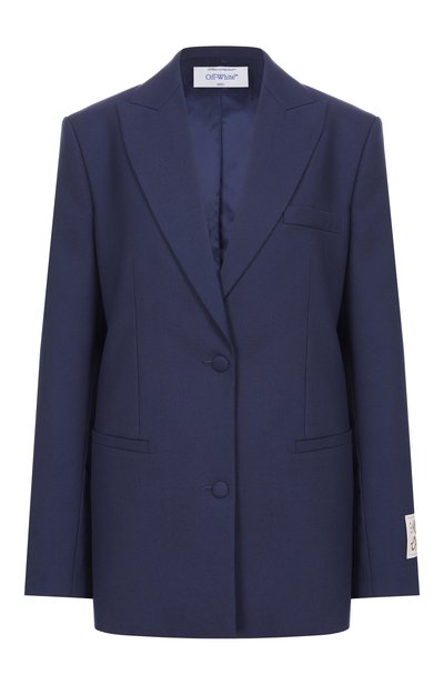 Женский жакет из шерсти и лиоцелла OFF-WHITE, арт. 0WEF099F25FAB001/W0 GAB LABEL C0RP T0MB0Y JKT