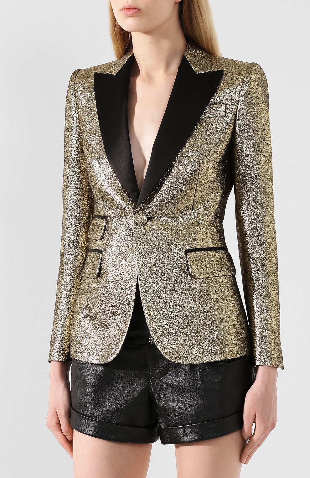 Жакет DSQUARED2 золотого цвета по цене 171500 руб., арт. S75BN0642/S52059, фото 3 Жакет DSQUARED2, арт. S75BN0642/S52059, фото 3