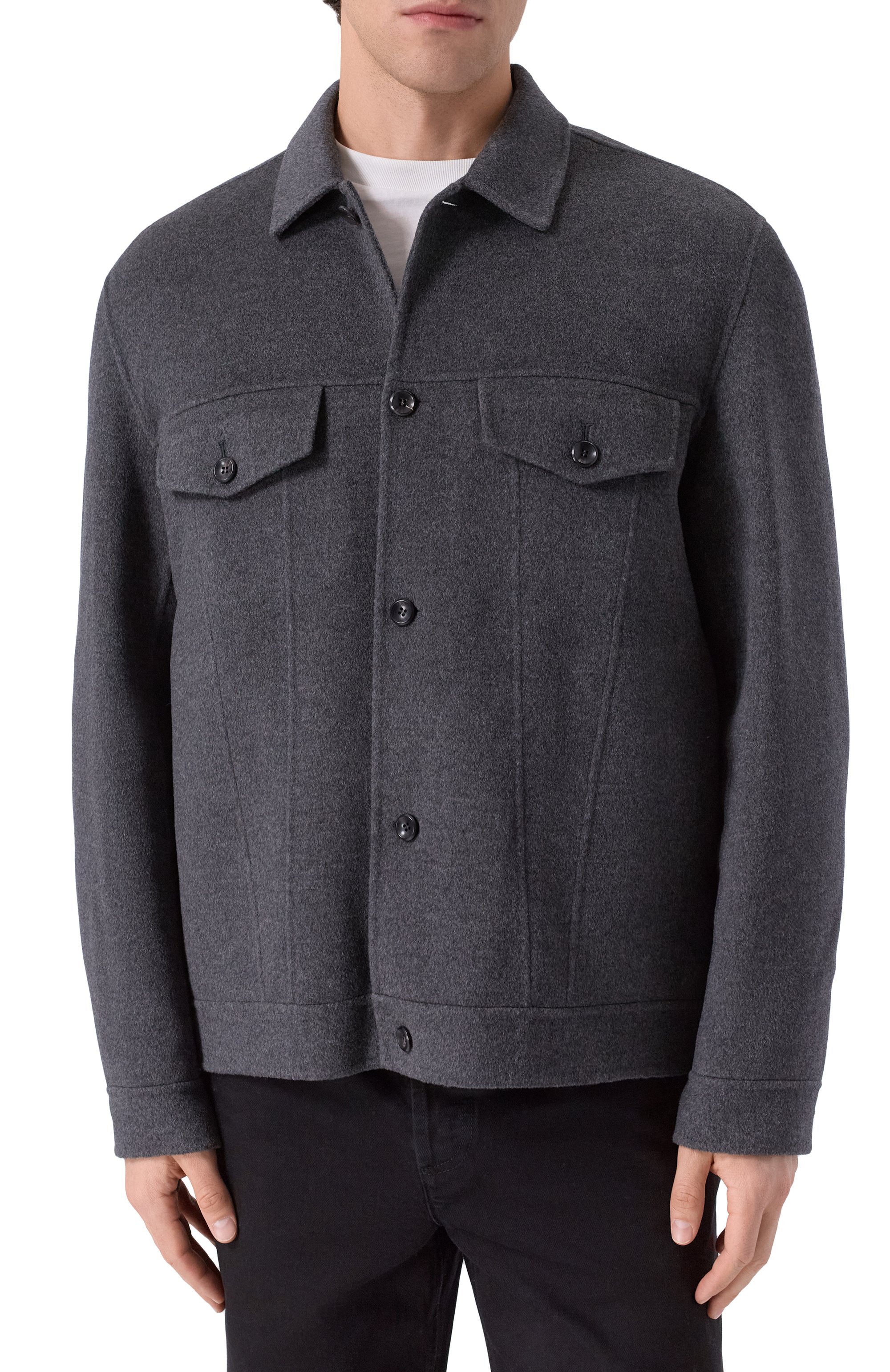 Куртка-рубашка из шерсти и кашемира ATTACHMENT темно-серого цвета по цене 145000 руб., арт. AB52-039, фото 3 Куртка-рубашка из шерсти и кашемира ATTACHMENT, арт. AB52-039, фото 3