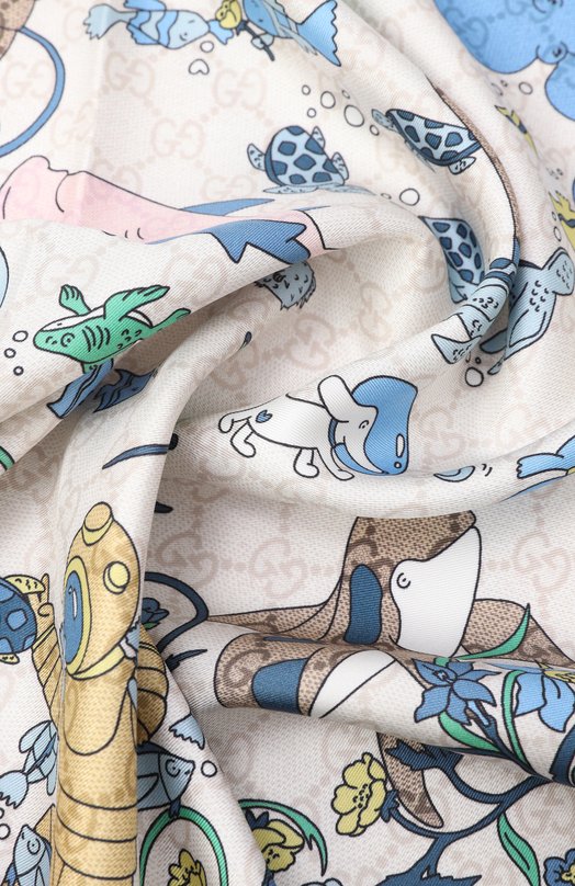 Шелковый платок Gucci 851991/3G001 Розовый  851991/3G001 Фото 3