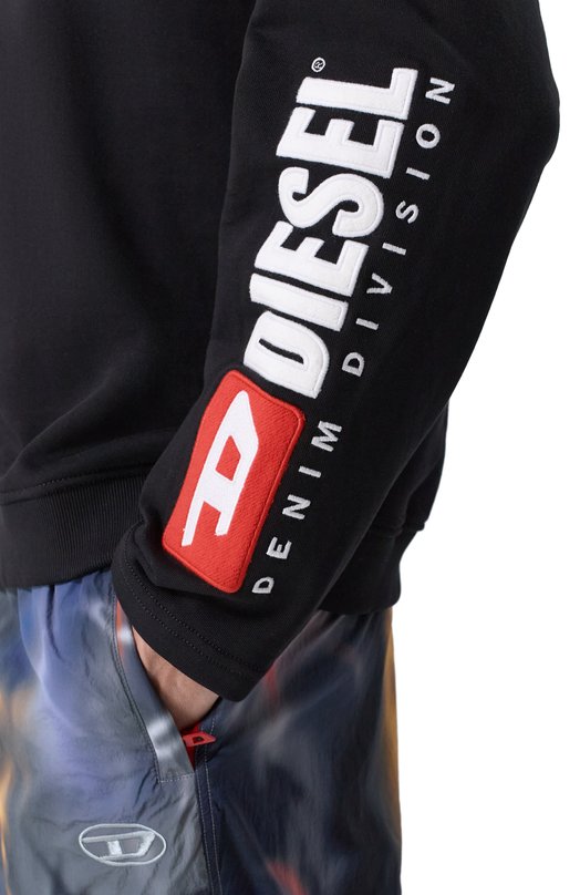 Хлопковый свитшот Diesel A20025/0GEAD Чёрный  A20025/0GEAD Фото 5