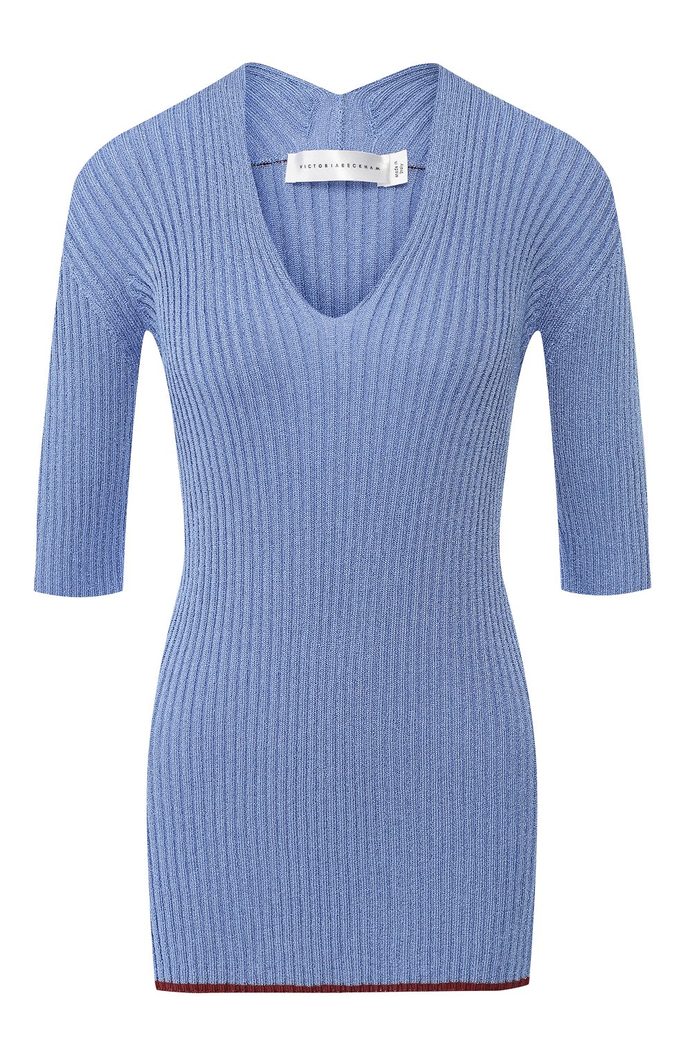 Топ из вискозы VICTORIA BECKHAM голубого цвета по цене 53300 руб., арт. TP KNT 1733 PSS19 DRAPE GAUZE, фото 1 Топ из вискозы VICTORIA BECKHAM, арт. TP KNT 1733 PSS19 DRAPE GAUZE, фото 1