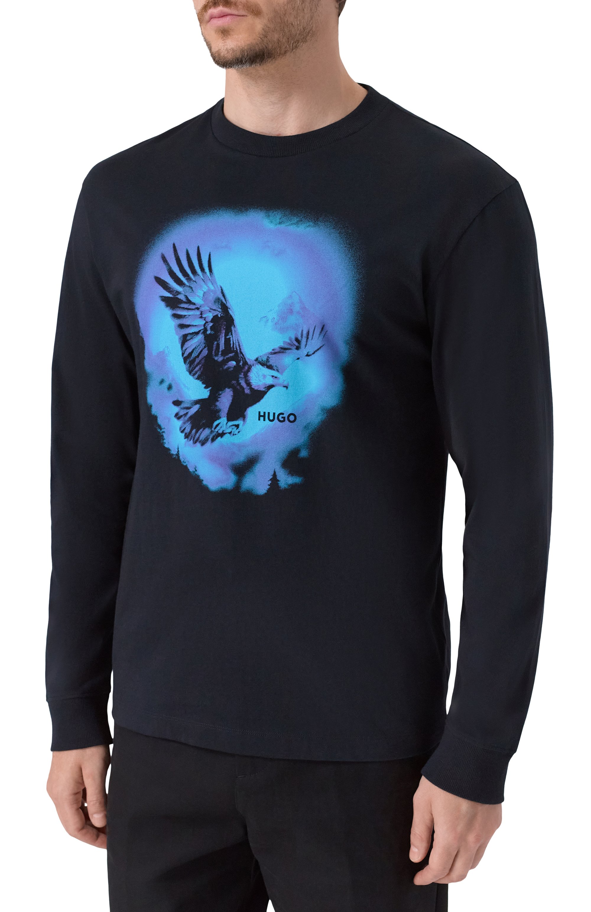 Хлопковый лонгслив HUGO BLUE, арт. 50549135, фото 3