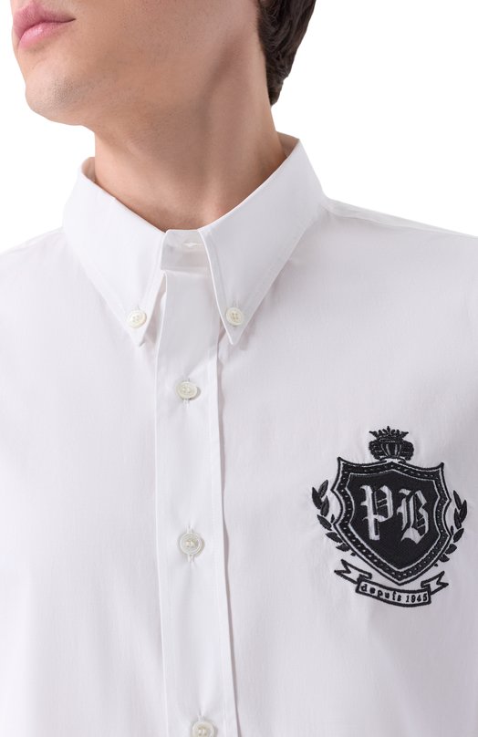 Хлопковая рубашка Balmain FH0HS496/CF43 Белый  FH0HS496/CF43 Фото 5