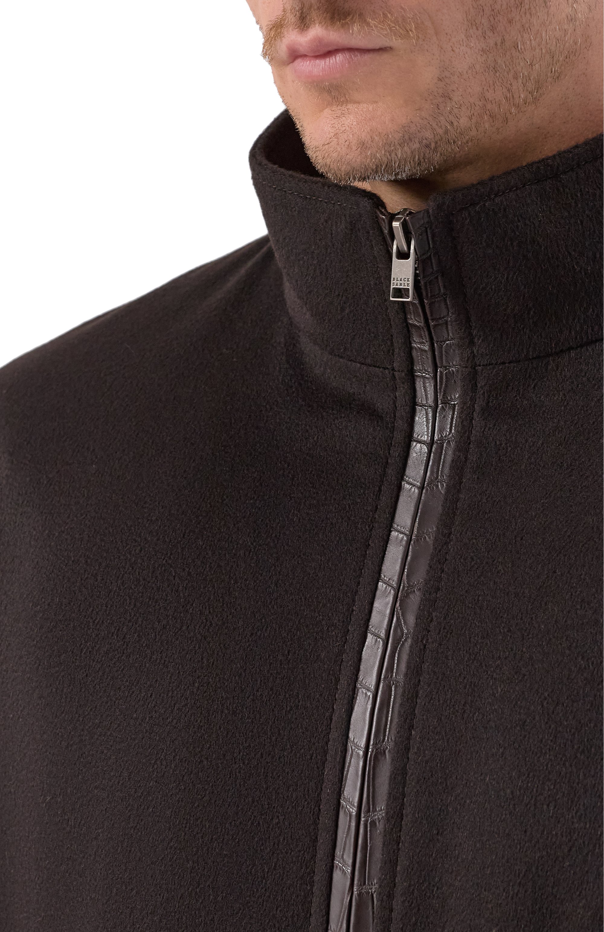 Бомбер с подкладкой из соболя и отделкой из кожи крокодила BLACK SABLE, арт. BS-MWBCR-EB, фото 5