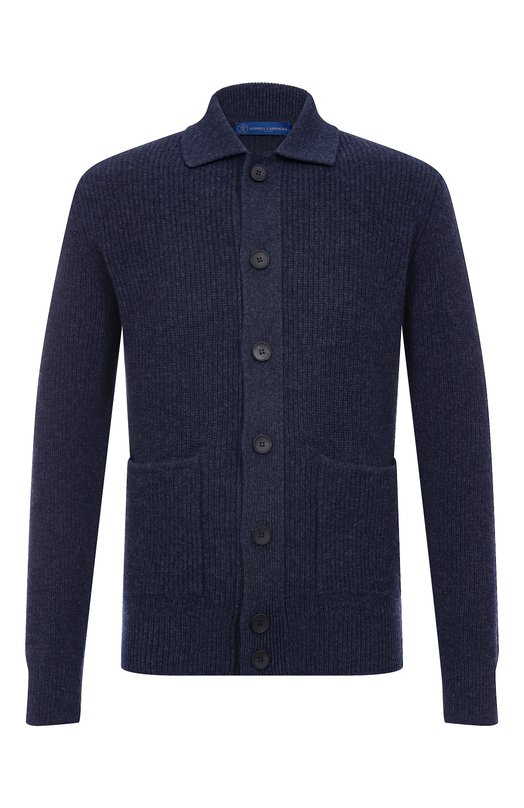 Кардиган из шерсти и кашемира Andrea Campagna CA3MLT/WC7P Синий CA3MLT/WC7P