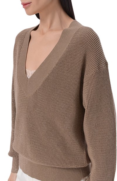 Свитер из хлопка и вискозы BRUNELLO CUCINELLI, арт. MST263312, фото 5