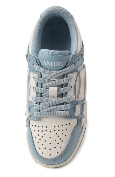 Кожаные кеды skel-top AMIRI голубого цвета по цене 42100 руб., арт. AKF0SR1019, фото 4 Кожаные кеды skel-top AMIRI, арт. AKF0SR1019, фото 4