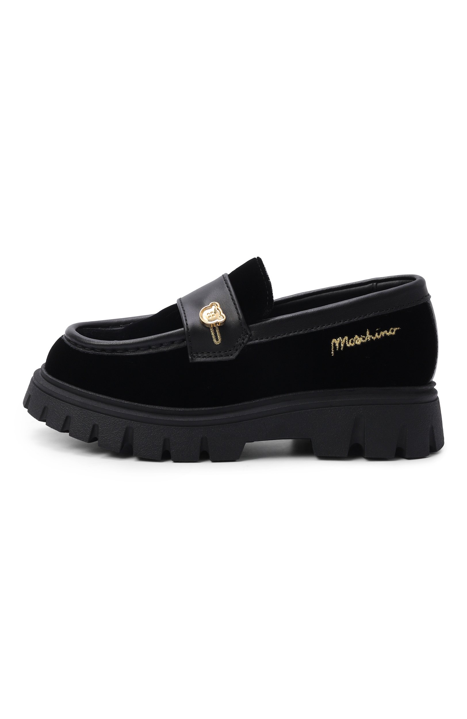 Лоферы MOSCHINO черного цвета по цене 26300 руб., арт. 84252/VAR1_002, фото 2 Лоферы MOSCHINO, арт. 84252/VAR1_002, фото 2