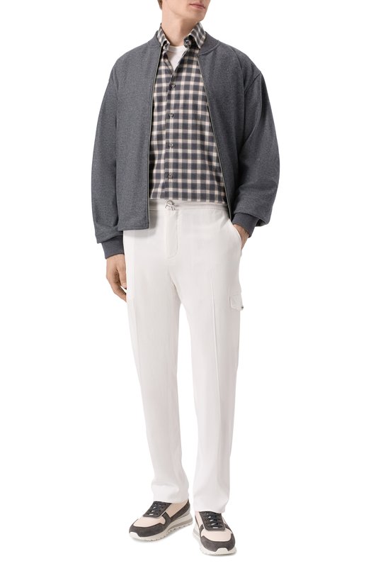 Хлопковая рубашка Kiton UCCH0943907 Серый  UCCH0943907 Фото 2