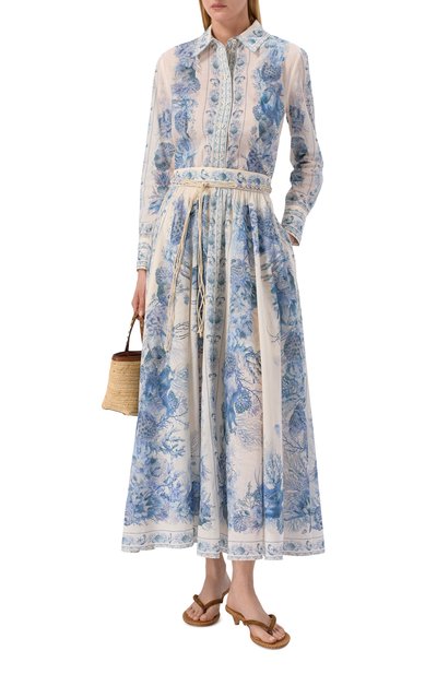 Хлопковая юбка ZIMMERMANN голубого цвета по цене 152500 руб., арт. 5851SRS262, фото 2 Хлопковая юбка ZIMMERMANN, арт. 5851SRS262, фото 2