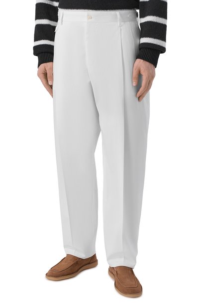 Хлопковые брюки DOLCE & GABBANA белого цвета по цене 111500 руб., арт. GP1B9T/FU60K, фото 3 Хлопковые брюки DOLCE & GABBANA, арт. GP1B9T/FU60K, фото 3