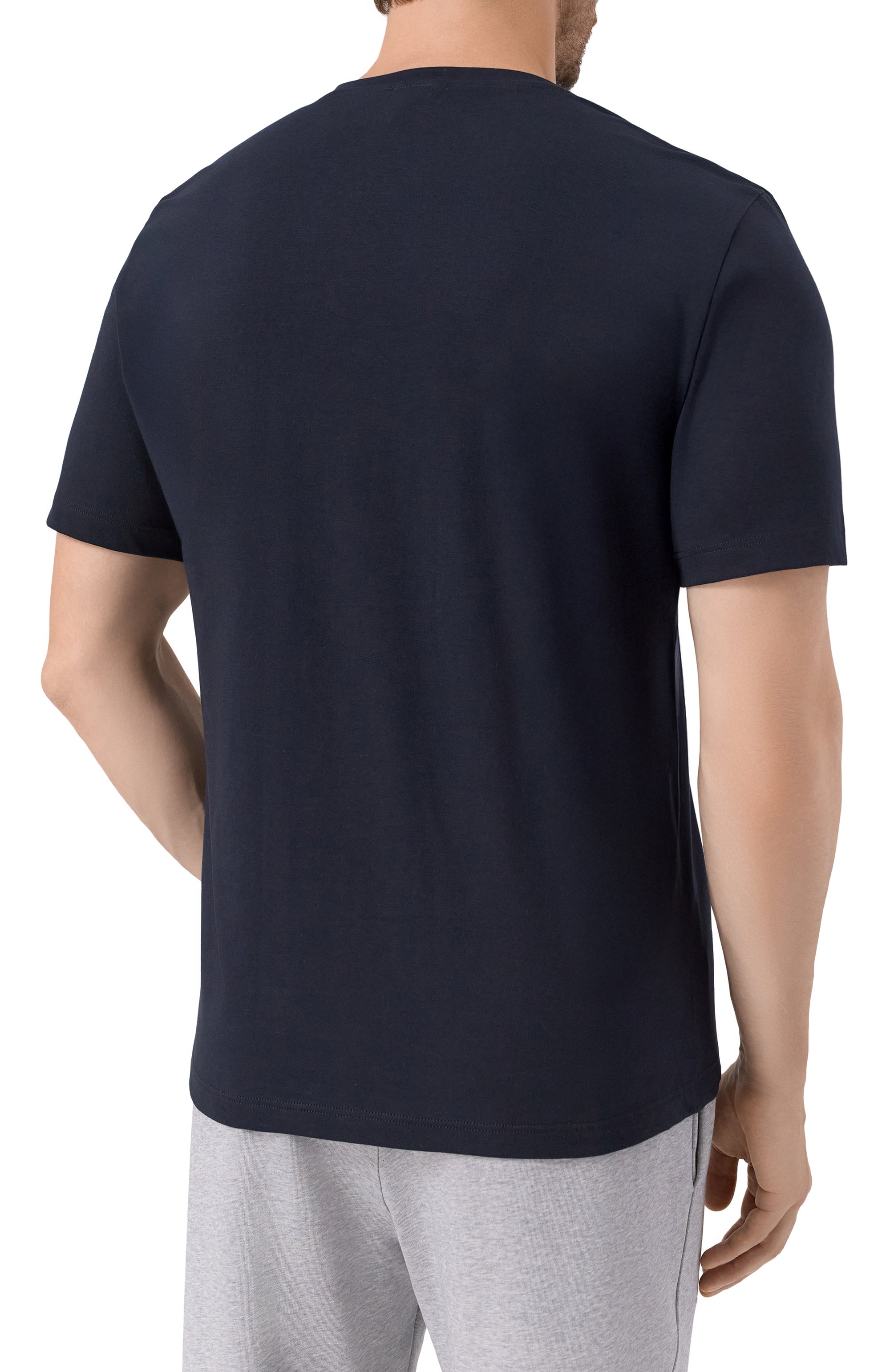 Хлопковая футболка HANRO темно-синего цвета по цене 9660 руб., арт. 075050., фото 4 Хлопковая футболка HANRO, арт. 075050., фото 4