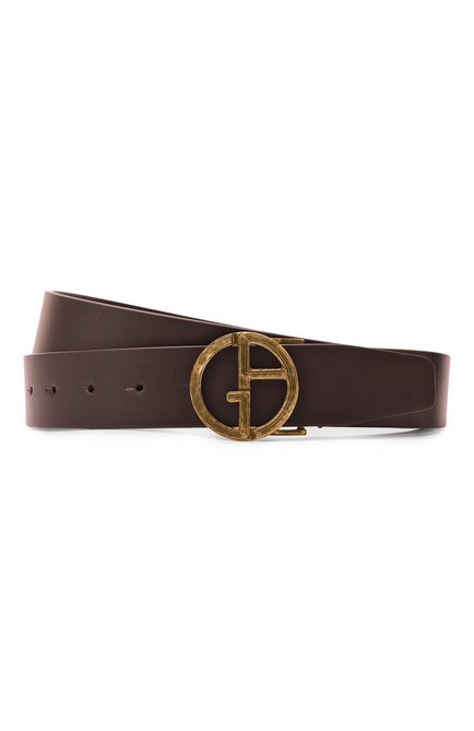 Мужской кожаный ремень GIORGIO ARMANI коричневого цвета, арт. GM001562/AF16295 | Фото 1 (Материал сплава: Проставлено; Нос: Не проставлено; Материал: Натуральная кожа)
