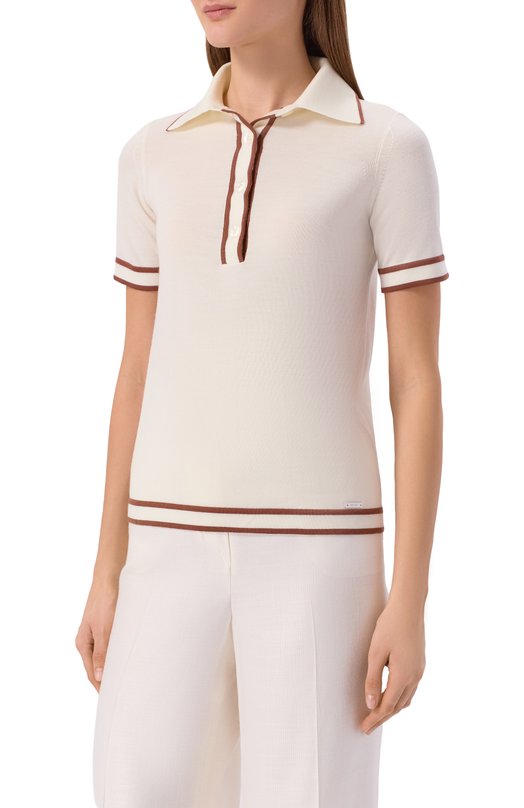 Шерстяное поло Kiton D61704 Белый  D61704 Фото 3