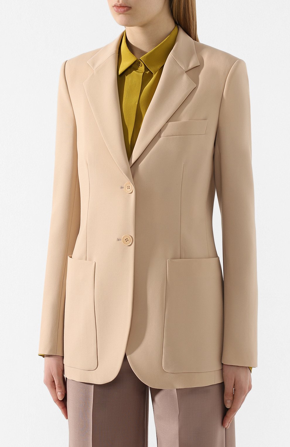 Шерстяной жакет STELLA MCCARTNEY бежевого цвета по цене 127500 руб., арт. 601103/S0A41, фото 3 Шерстяной жакет STELLA MCCARTNEY, арт. 601103/S0A41, фото 3