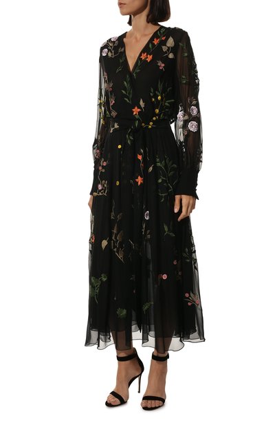 Шелковое платье OSCAR DE LA RENTA черного цвета по цене 479500 руб., арт. 19PE2842SCH, фото 3 Шелковое платье OSCAR DE LA RENTA, арт. 19PE2842SCH, фото 3