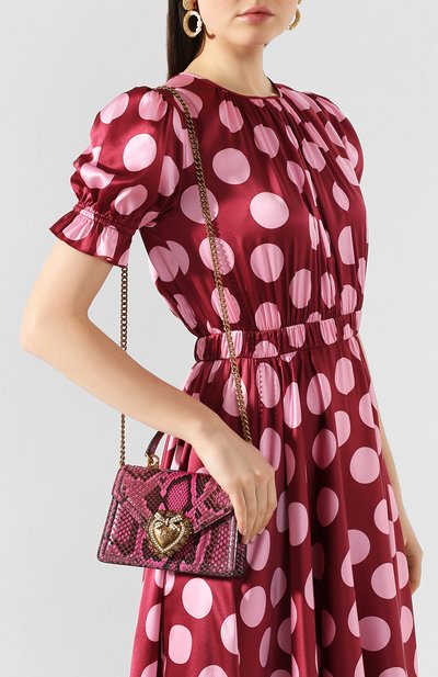 Сумка devotion small из кожи питона DOLCE & GABBANA фуксия цвета по цене 270000 руб., арт. BB6711/A2111/PBIV, фото 5 Сумка devotion small из кожи питона DOLCE & GABBANA, арт. BB6711/A2111/PBIV, фото 5
