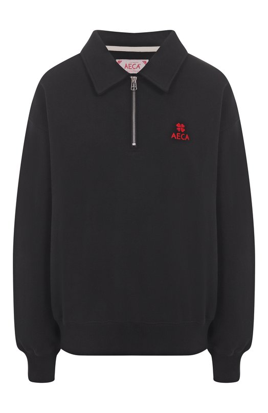Хлопковый свитшот AECA WHITE AWCMFWBDTSSSO002C0.BLACK (L) Чёрный  AWCMFWBDTSSSO002C0.BLACK (L)